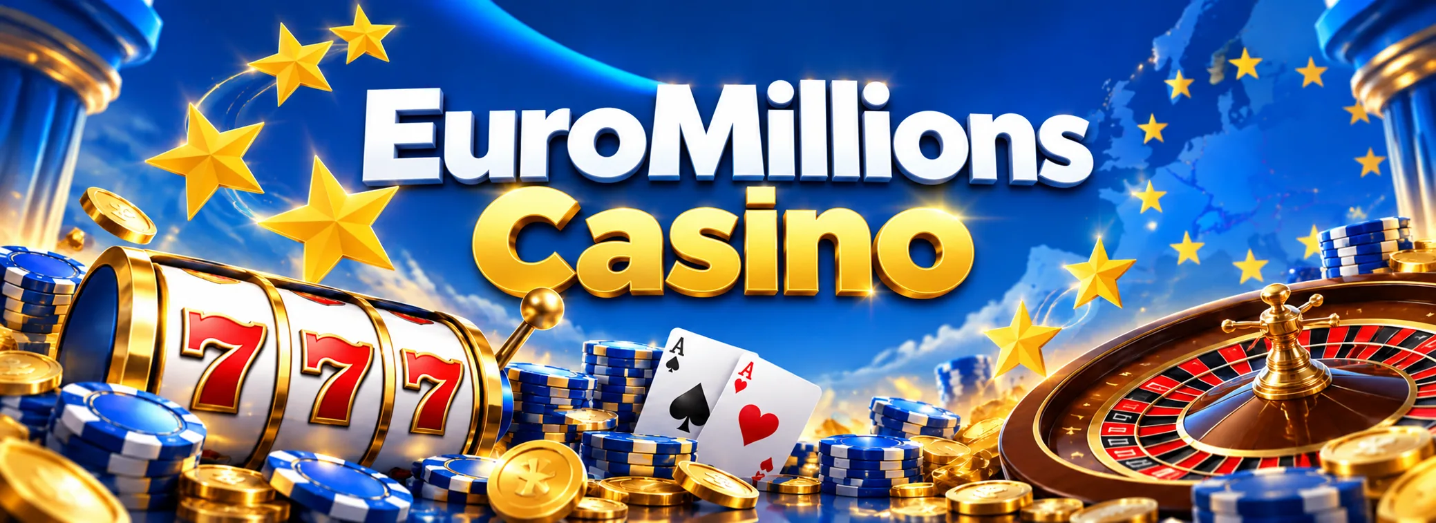 Bannière EuroMillions Casino avec le bonus de bienvenue de 100 % jusqu'à 200 €